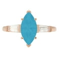thumbnail image 7 of Three-Stone Engagement Ring for Women - 2ct Simulated Turquoise in 14K Rose Gold Promise Ring, 7 of 7