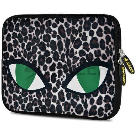 Designer 7.75 Inch Soft Neoprene Sleeve Case Pouch for Alcatel ONETOUCH POP 7 LTE, Acer Iconia One 7, LG G Pad, Amazon Fire 7, Kindle/ Kindle HD 7, RCA 7 Tablet - Green Cat