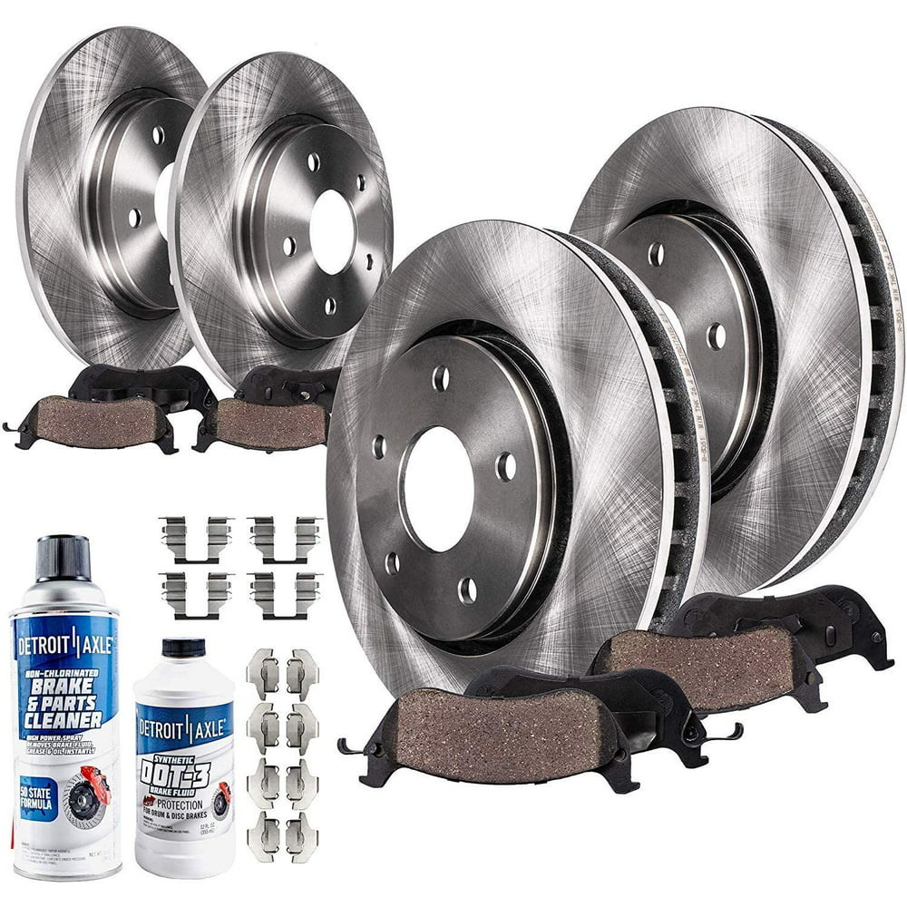 Detroit Axle - Front Rear Brakes and Rotors Brake Pads Replacement for