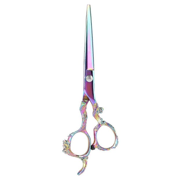 Tijeras de peluquería y barbería profesionales 2 en 1 de acero inoxidable para uso en salones de belleza y en el hogar.