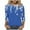 Blue1, variant on Tops for Women Plus Size 3/4 Sleeve Printed V-neck Three Quarter Sleeve T-shirt Plus Loose Top 1-Khaki