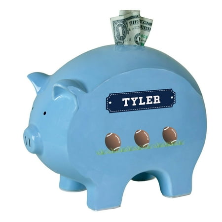My Bambino Asymmetrical Pig Piggy Banks & Money Jars Blue/Brown