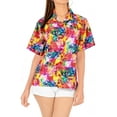 thumbnail image 2 of HAPPY BAY Women's Button Down Blouses Casual Summer Beach Party Blouses Shirt Hawaiian T-Shirt Blouse Short Sleeve Vacation Shirts for Women XL Rosemary, Multicoloured, 2 of 4