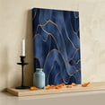 thumbnail image 3 of Ships Next Day Canvas Wall Art 16"x20", Navy Blue Marble Wood Framed Canvas Print Painting, Modern Golden Geometric Abstract Ready to Hang Picture Wall Decor for Home Bedroom Living Room Dining, 3 of 9