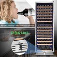 thumbnail image 3 of Tittla 154 Bottle Built-in Dual Zone Wine Cooler, Two Shapes of Door Handles Wine Refrigerator, 3 of 12