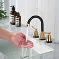 thumbnail image 3 of WOWOW 8 in. Widespread Double Handle Bathroom Faucet in Black and Gold, 3 of 9