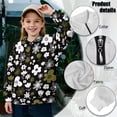 thumbnail image 6 of Uorisanigo Cute Flowers Girls Half Zip Pullover Sweatshirt Casual Long Sleeve Lapel Zipper Sweatshirt Oversized Athletic Tops for Sports and Daily Wear Fall Kids Pullover Jackets, 6 of 7