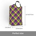 thumbnail image 3 of Bingfone Mardi Gras Plaid Laundry Hamper,Large Canvas Fabric Lightweight Storage Basket Toy Organizer Dirty Clothes Collapsible, 3 of 6
