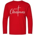 thumbnail image 3 of Inktastic Merry Christmas Cross Holiday Glow Long Sleeve Youth T-Shirt, 3 of 5