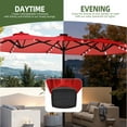 thumbnail image 4 of Uforic 15FT Large Patio Umbrellas with 48 LED Lights, Outdoor Double-Sided Portable Shade Market Table Umbrella,12 Sturdy Ribs & Tilt Adjustment, Claret-red, 4 of 8