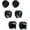 Black, variant on 3 Pair Men Women Stainless Steel Magnetic Stud Earrings Non-Piercing Clip on Black Silver E41