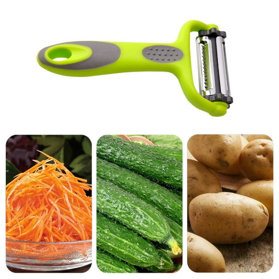 Ludlz Stainless Steel Blades 3-in-1 Fruit Peeler with Julienne Function Non-Slip Handle Fruits Vegetables Potatoes Carrots Cucumbers Peeler Kitchen Gadget