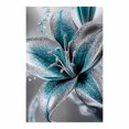 thumbnail image 5 of Teal Silver Lily Canvas Wall Art,Modern Floral Prints for Living Room Bedroom Bathroom Home Decor,Framed Ready to Hang-12"L x 8"W, 5 of 10