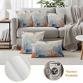 thumbnail image 6 of Orange Navy Blue Coral Outdoor Waterproof Pillow Covers, Summer Beach Coastal Retro Decorative Square Throw Pillowcase Sofa Cushion Sham for Patio/Couch/Chair, 18"x18" 2 Pack, 6 of 8