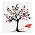 thumbnail image 3 of Ambesonne Valentines Shower Curtain, Romantic Love Tree, 69"Wx70"L, Vermilion Black, 3 of 5