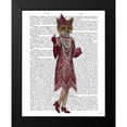 thumbnail image 2 of Fab Funky 12x14 Black Modern Framed Museum Art Print Titled - Fox Lady 1920s Flapper, 2 of 5