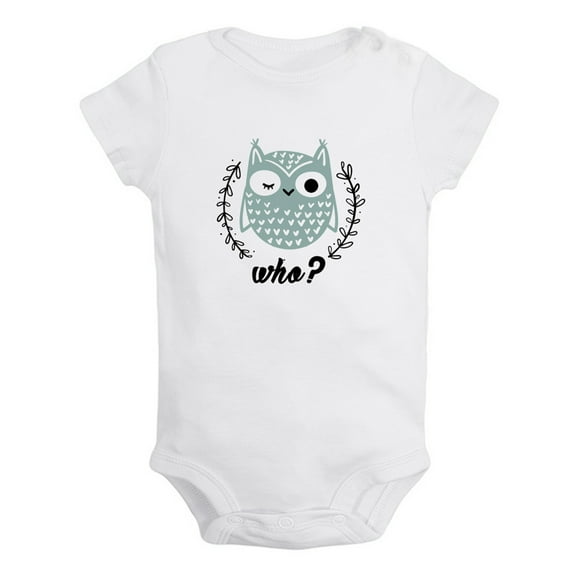 Baby Unisex Twins Who & Who's Owl Pattern Funny Rompers Newborn Baby Bodysuits Infant Jumpsuits Kids Cotton Graphic One-Piece Outfits