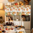 thumbnail image 7 of Thanksgiving Pumpkin Valances for Windows, 42 x 18in, Maple Leaves Retro Letter Texture Rod Pocket Kitchen Valance Curtain Light Filtering Window Treatments for Living Room Bedroom, 1 Panel, 7 of 7