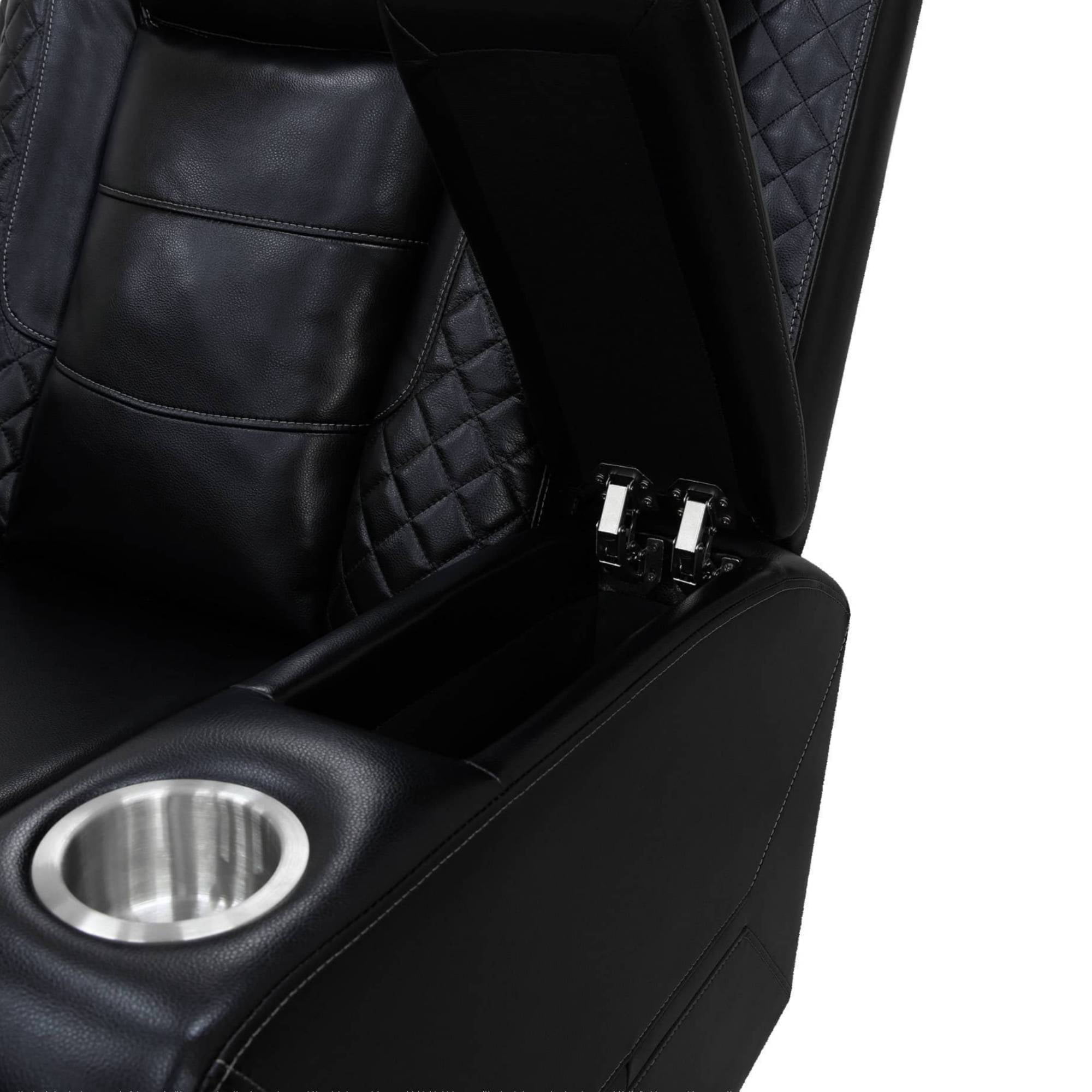 Electric Power Recliner Sofa Chair 3 Seater Living Room Sofa Chair, Comfy Lazy Home Theater with Cup Holder &USB Ports, Black