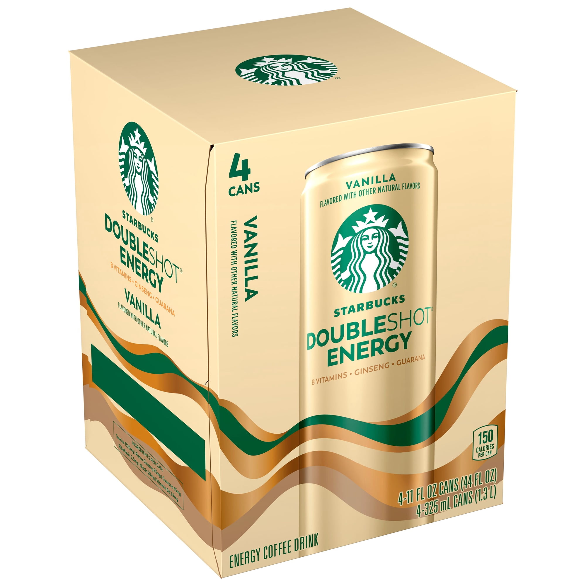 Starbucks Doubleshot Energy Vanilla Coffee Energy Drink, 11 oz, 4 pack Cans