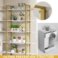 thumbnail image 6 of Dextrus 5-Tier Book Shelves and Bookcase, Steel Freestanding Open Display Storage Bookshelf Organizer for Home Office, Gold & White, 6 of 12