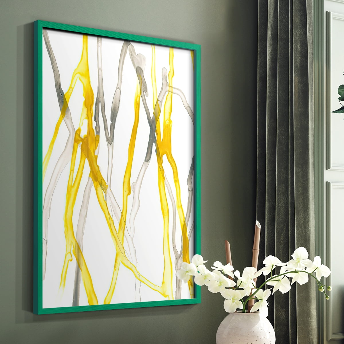 Runnel XIX in Green Solid Wood 8 x 10 Framed Print
