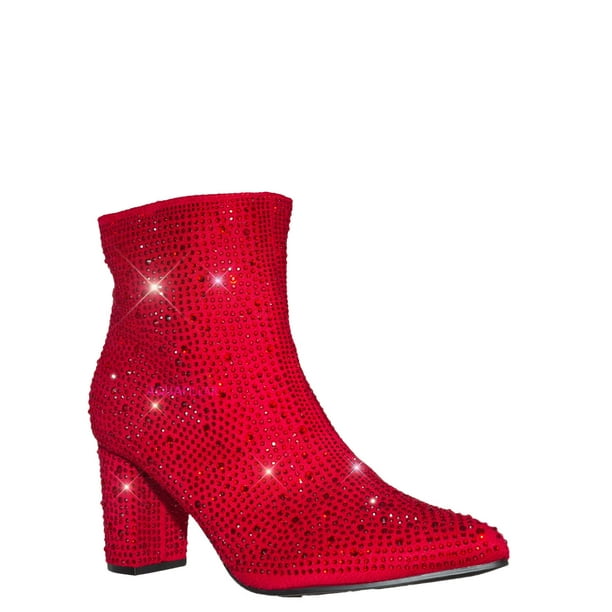 Rhinestone Crystal Disco Booties, Women Gogo Heel Boots 