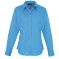 thumbnail image 1 of Premier - Camisa lisa de popelín de manga larga para mujer (Zafiro), 1 of 2