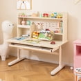 thumbnail image 2 of Gymax Kids Study Desk w/Tilt Desktop Retractable Book Stand & Pegboard Pen Holder, 2 of 10