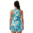 thumbnail image 2 of Xoenoiee Tropical Plumeria Flower Starfish Print Plus Size Swim Suits Two Piece Tankini Swimsuit Tummy Control Bathing Suit with Shorts 2026 Tankini Set with Pockets, 4XL, 2 of 7