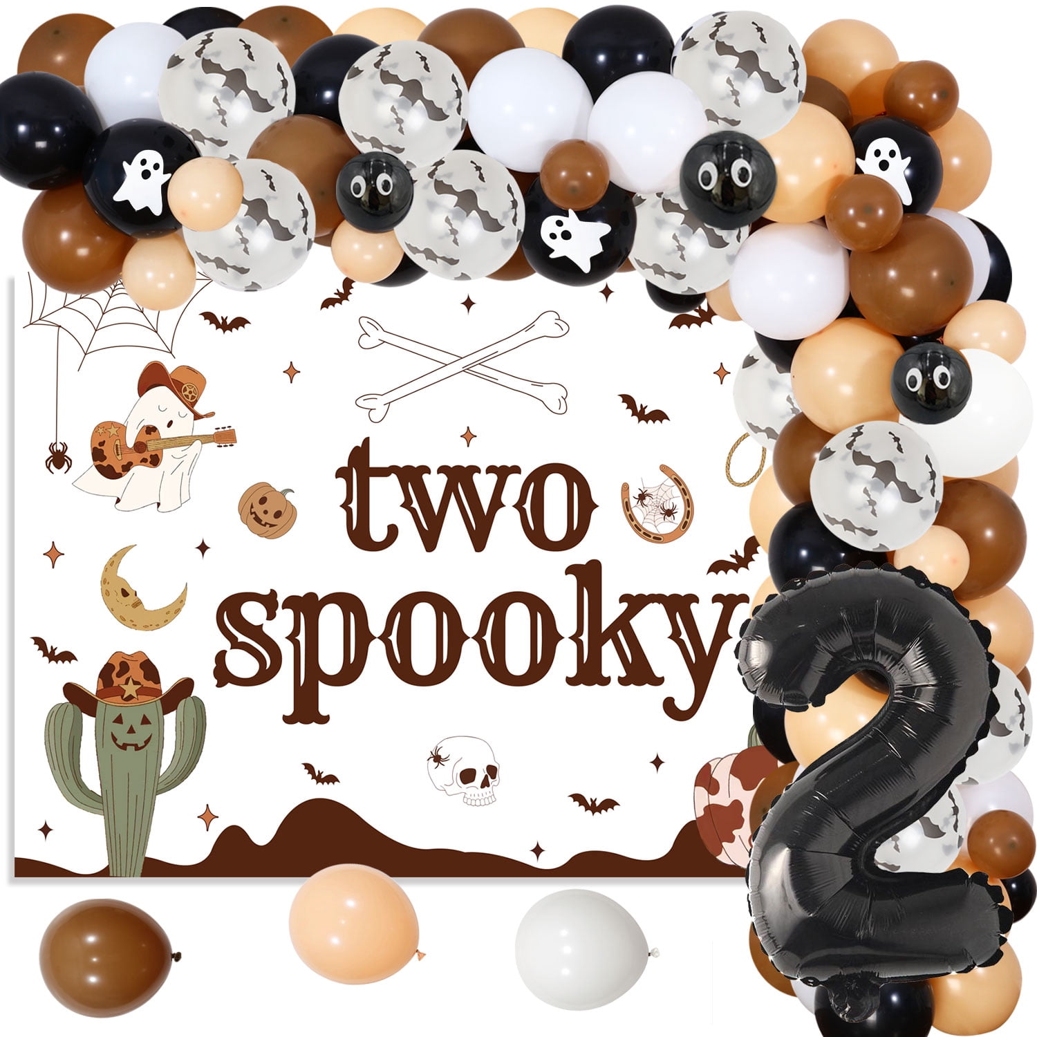 First Birthday Balloons - White & Black Giant Number 1 Balloons For Party Decor