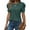 10#Dark Green, variant on Puff Short Sleeve Shirt for Women Eyelet Tops Summer Crewneck Blouse Loose Fit Wine L