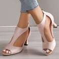 thumbnail image 5 of Willtoo Women's Peep Toe Stiletto High Heel Sandals Summer Hollowed Out Zipper Heeled Sandal Comfortable Fashion Casual Wedding Party Heeled Sandals, 5 of 6
