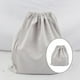 thumbnail image 4 of Bolsas grandes de lona lisas con cordón de 25 x 30 cm, para viaje, para zapatos y juguetes. Gris, 4 of 9