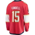 thumbnail image 3 of Men's Fanatics Anton Lundell Red Florida Panthers Home Breakaway Player Jersey, 3 of 3
