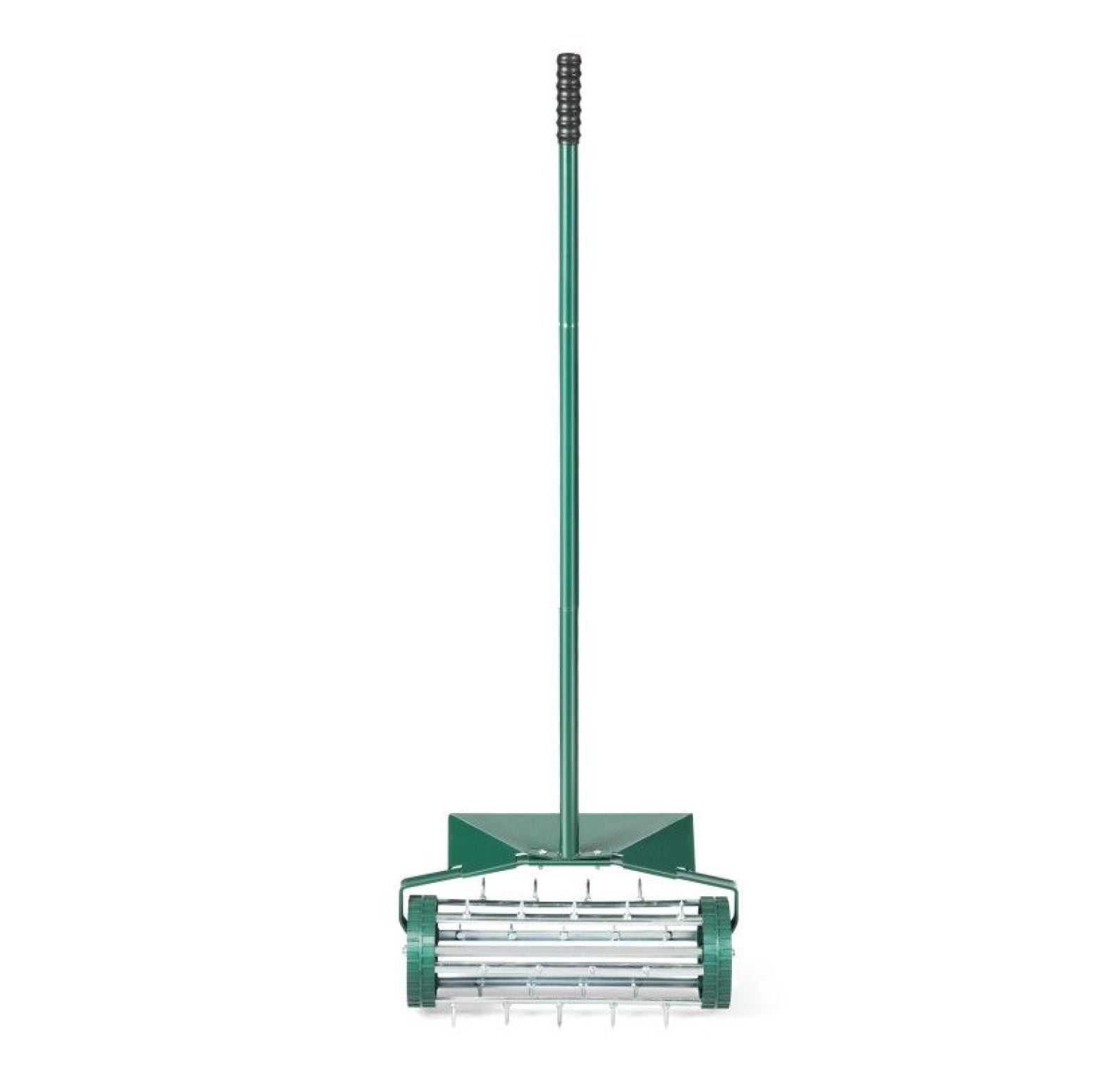 Rolling Lawn Aerator 18 Inch - Garden Soil Aerator with Splash Guard - Lightweight Steel Aerator Tool for Water & Nutrient Absorption - Lawn Care