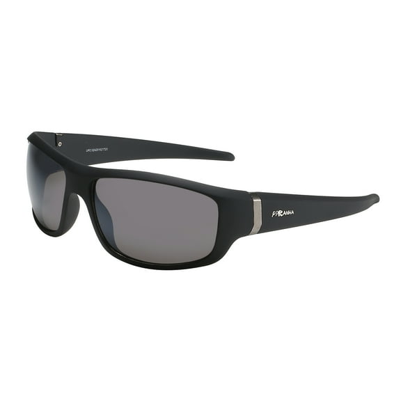 Piranha Eyewear Pluto Black Sport Sunglasses with Smoke Lens and Wide Temple