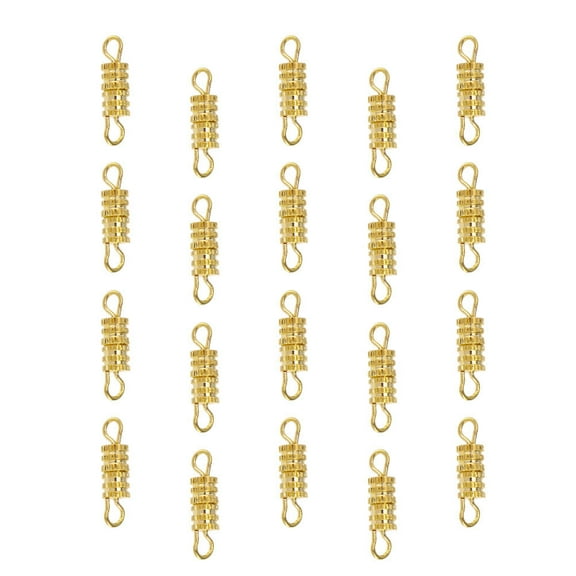 5 Bags 100pcs Jewerly Clasps Barrel Screw Type Clasp for Necklace Bracelet Chain DIY Jewellery Making Accessories Copper Screws Tie Buckle (14x4mm Golden)
