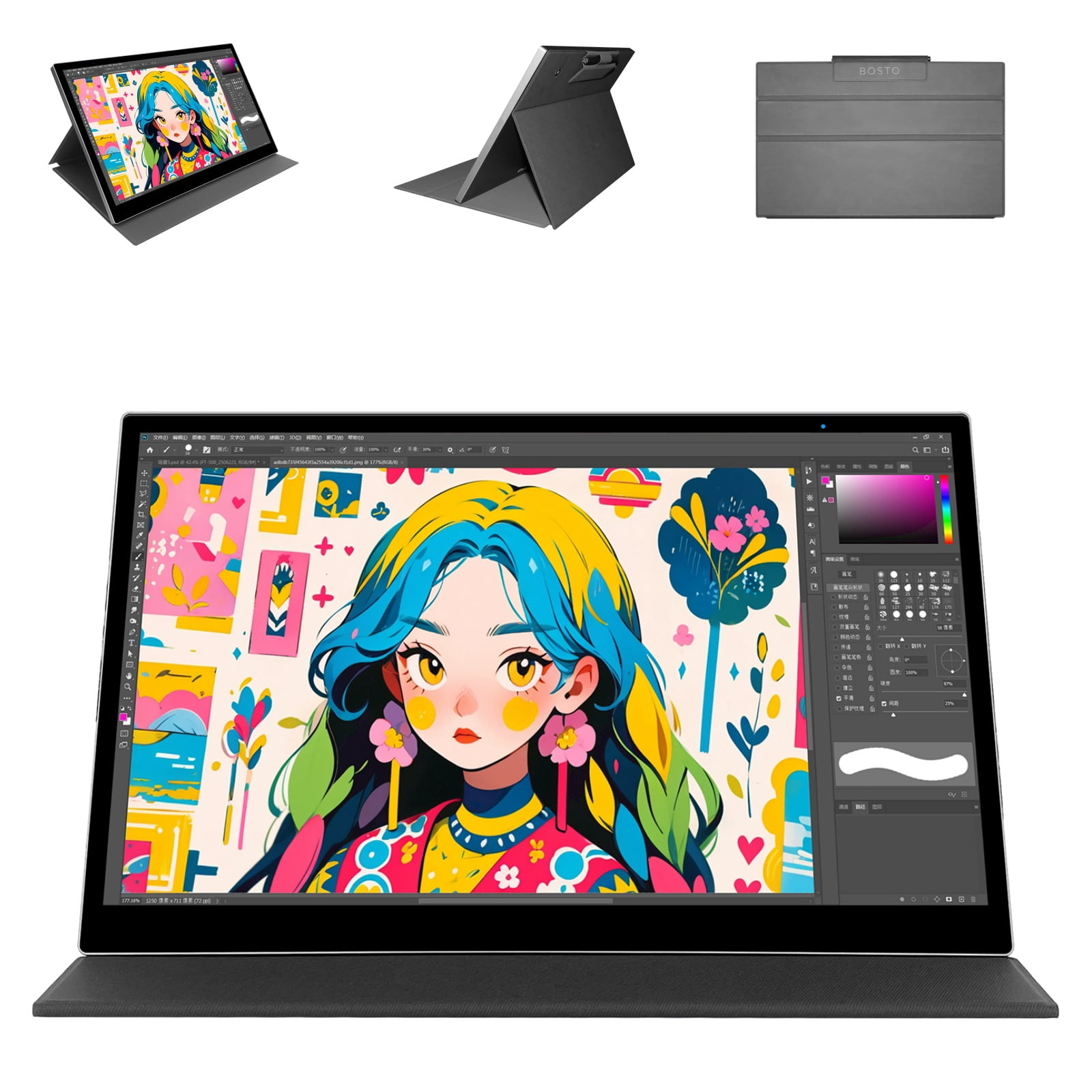 Wacom, Cintiq 16 Drawing Tablet, DTK1660K0A, Screen with Pro Pen 2