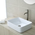 thumbnail image 2 of KRAUS Rectangular Ceramic Vessel Bathroom Sink in White with Pop-Up Drain in Satin Nickel, 2 of 6