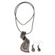 thumbnail image 2 of Collar y pendientes Zulema 1 Pieza de Collar brillante y 1 Par de pendientes de anzuelo Negro, 2 of 8