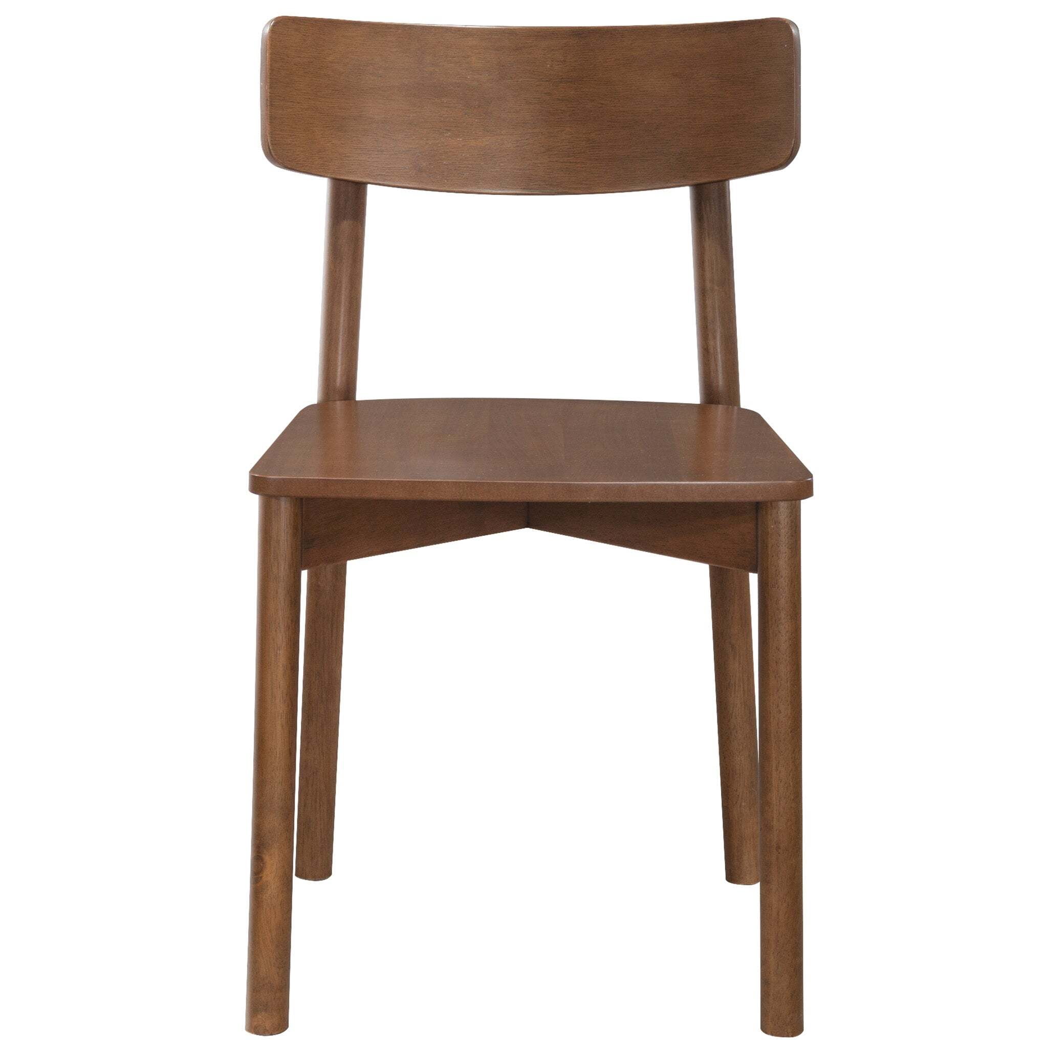 Euroco Dining Chairs Set of 2, Mid-Century Modern Kitchen Chair with Solid Wood,Farmhouse Dining Room Chairs,Brown