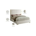 thumbnail image 2 of Meridian Furniture Becca Metal and Velvet Full Bed in Cream, 2 of 3