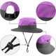 thumbnail image 4 of Sombrero de pesca deportivo al aire libre de verano, sombrero para el sol ultravioleta con orificio para cola de caballo, gorra de cubo Upf 50 para niñas, pesca en la playa de verano, morado, 4 of 5