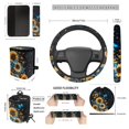 thumbnail image 4 of HUIACONG Sunflower Blue Butterfly Car Seat Covers Full Set 14 Pcs Universal Fit Washable Non-Slip Car Interior Accessories with Steering Wheel Cover Seat Belt Pads Armrest Cover, 4 of 7
