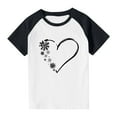 thumbnail image 4 of SERTG Girls Valentine Print Raglan Sleeve Casual T-shirt Kids Shirts Spring Summer Short Sleeve Cute Tops(Black#2,11 Years), 4 of 8