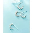 thumbnail image 6 of K-KED 925 Sterling Silver /Gold plated Small Pearl Hook Earrings Women-Silver, 6 of 9