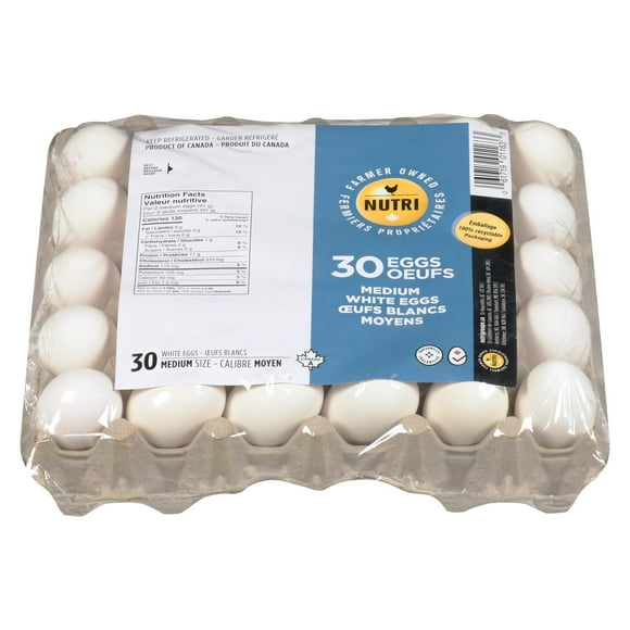 Nutri White Eggs 30 Pack Medium, 30 Count