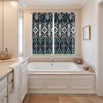thumbnail image 3 of Black Teal Purple Southwestern Kitchen Curtains 84 Inch Length, Modern Geometric Abstract Art Grommet Top Bedroom Living Room Curtains, Light Filtering Cafe Curtain Drapes 2 Panels Set 104''x84'', 3 of 9