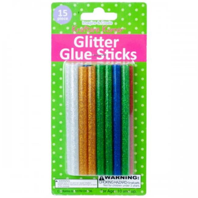 Bulk Buys KL22628 Fifteen Piece Glitter Glue Sticks